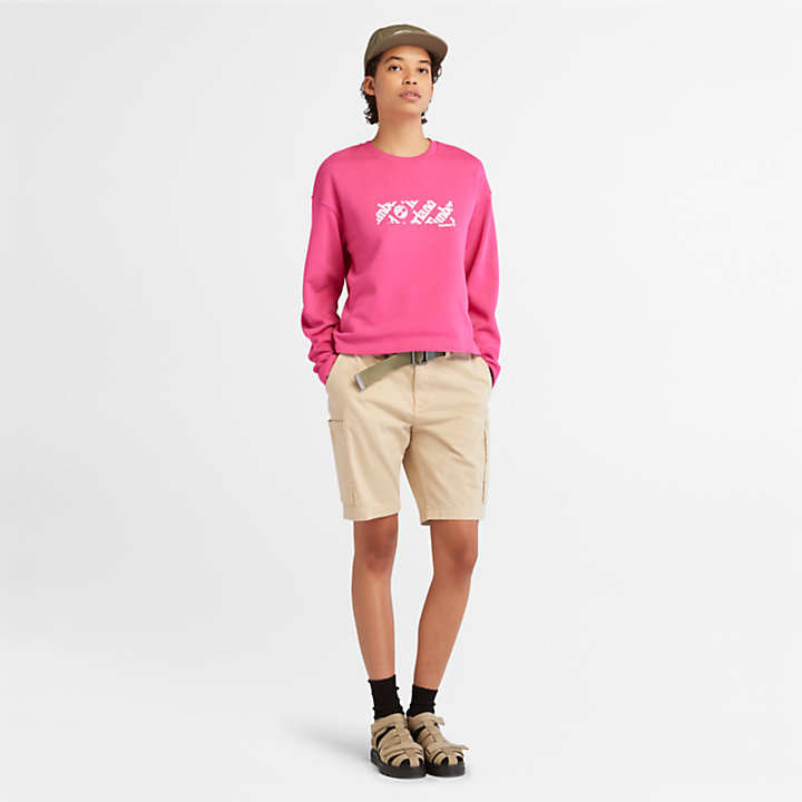 Cropped Logo Sweatshirt voor dames in roze-