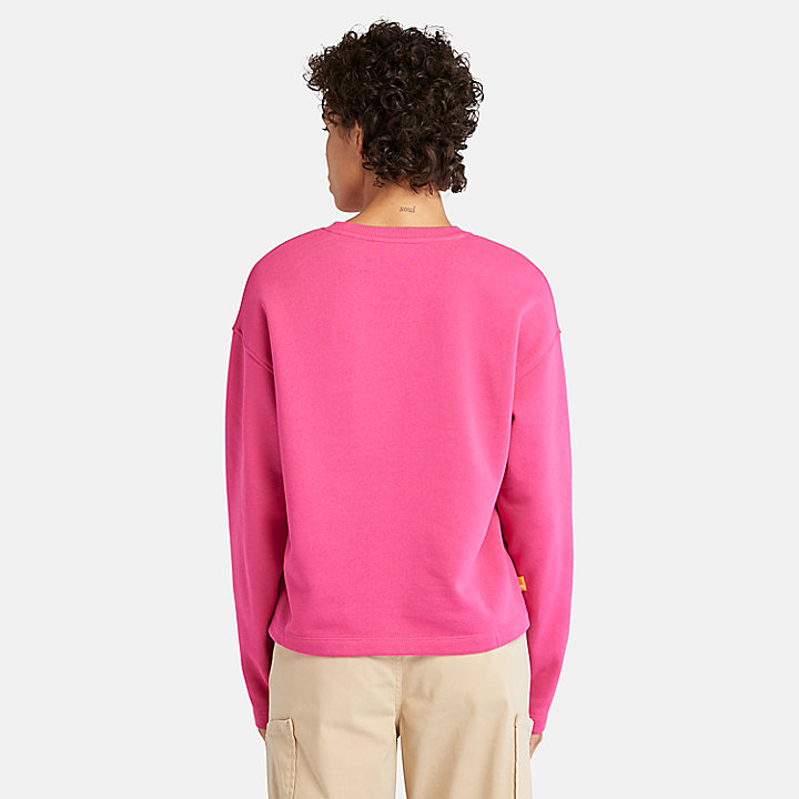Sweat-shirt court à logo pour femme en rose