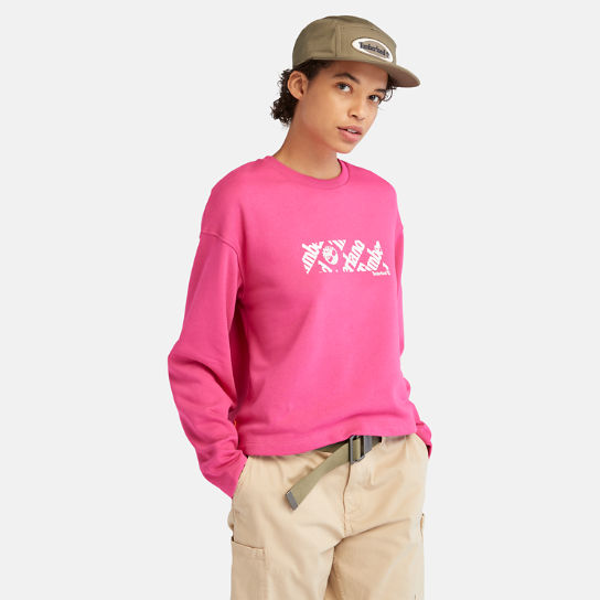 Cropped Sweatshirt mit Logo für Damen in Pink | Timberland