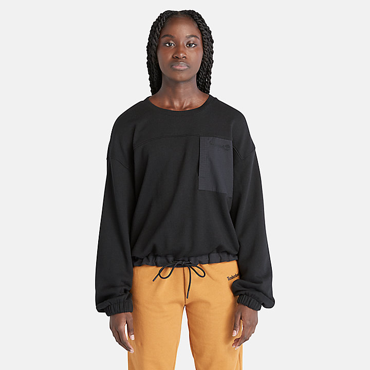 Bold Beginnings Sweatshirt met ronde hals voor dames in zwart