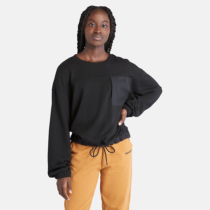Bold Beginnings Sweatshirt met ronde hals voor dames in zwart-