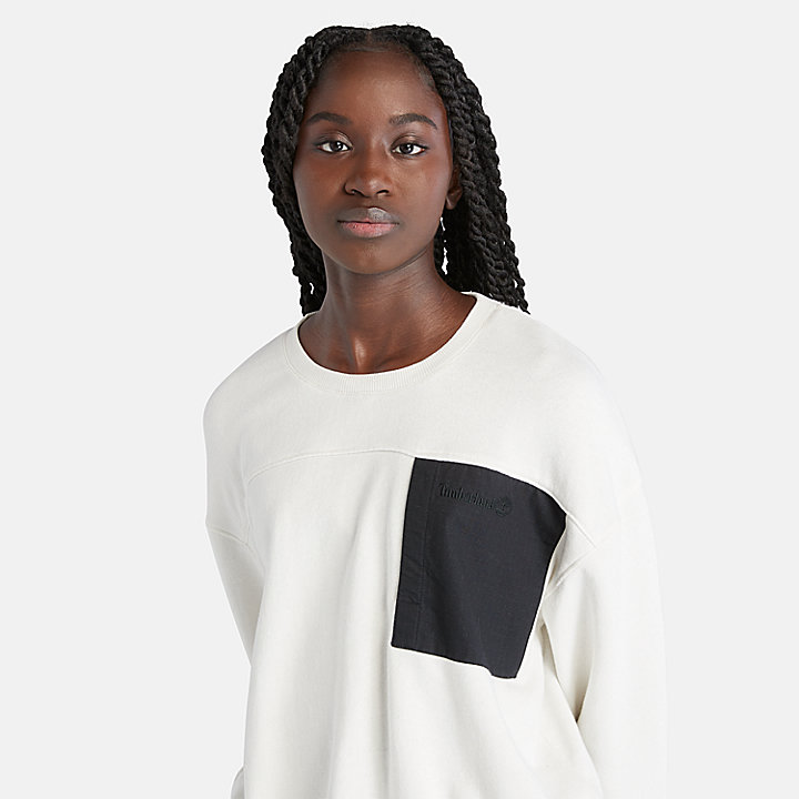Bold Beginnings Sweatshirt mit Rundhalsausschnitt für Damen in Weiß