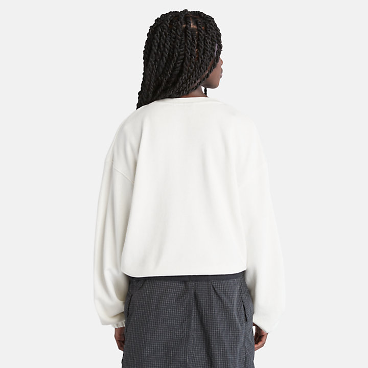 Bold Beginnings Sweatshirt met ronde hals voor dames in wit-