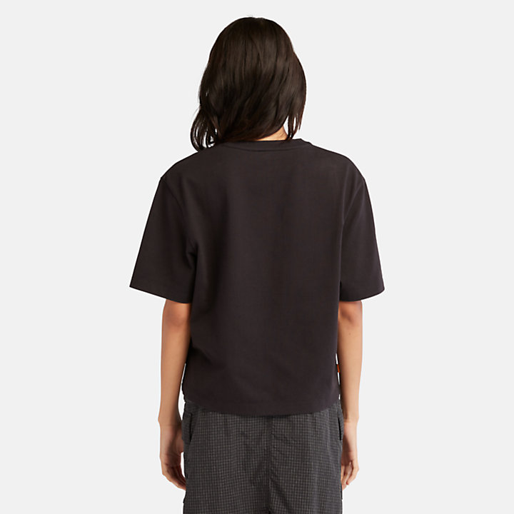 Camiseta de técnica mixta Bold Beginnings para mujer en negro-