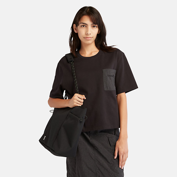 T-shirt in Materiali Misti Bold Beginnings da Donna in colore nero-