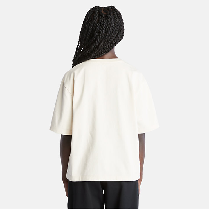 T-shirt numa Mistura de Texturas Bold Beginnings para Mulher em branco-