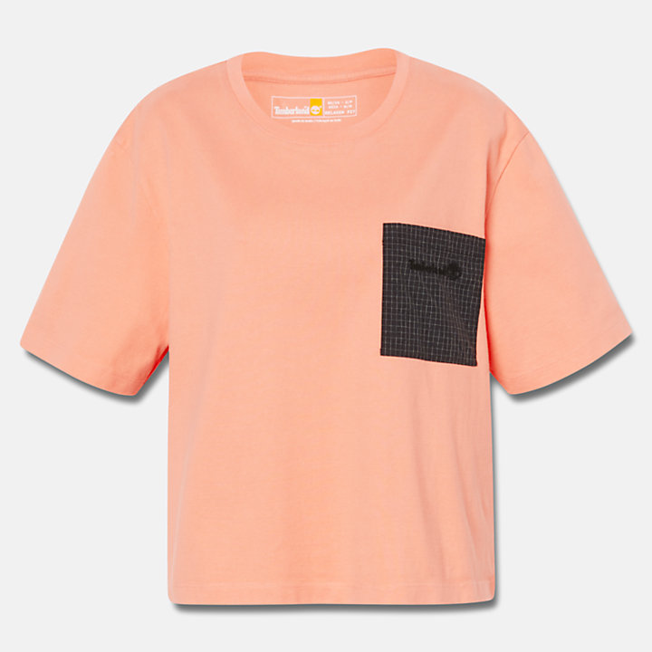 T-shirt numa Mistura de Texturas Bold Beginnings para Mulher em cor-de-rosa-