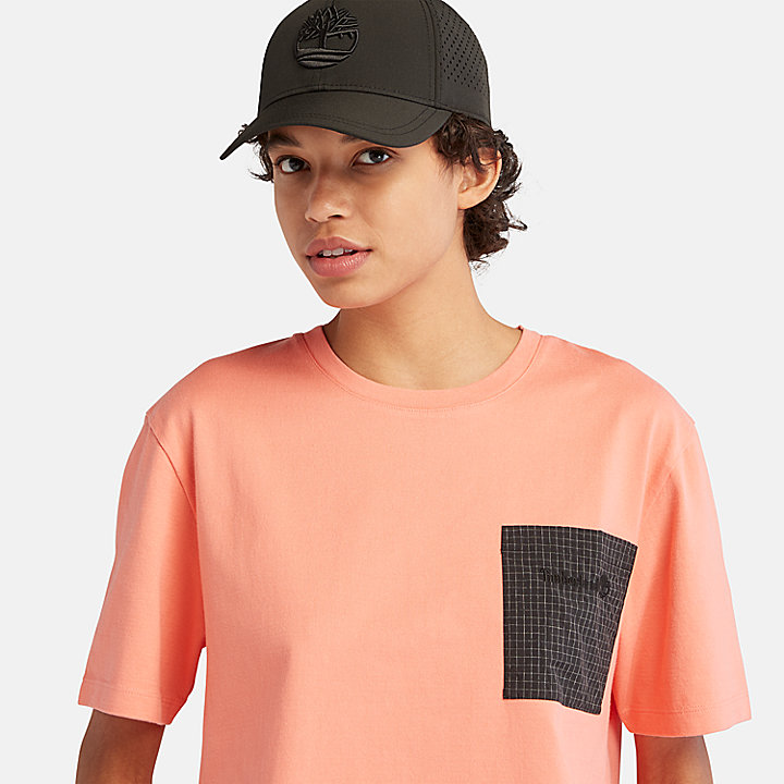 T-shirt numa Mistura de Texturas Bold Beginnings para Mulher em cor-de-rosa