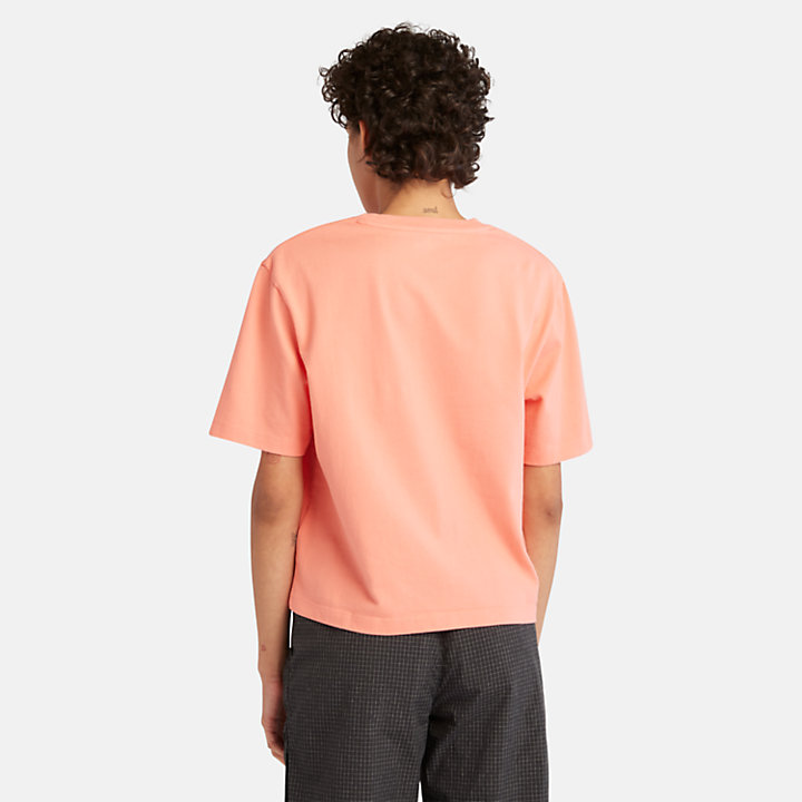 T-shirt numa Mistura de Texturas Bold Beginnings para Mulher em cor-de-rosa-