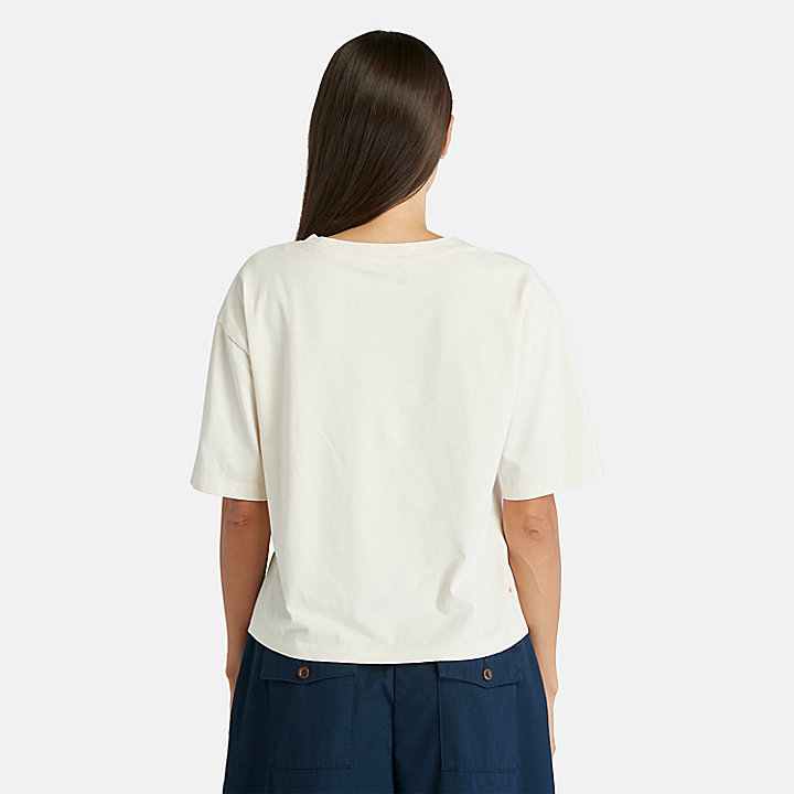 Katoenen T-shirt met borstzak voor dames in