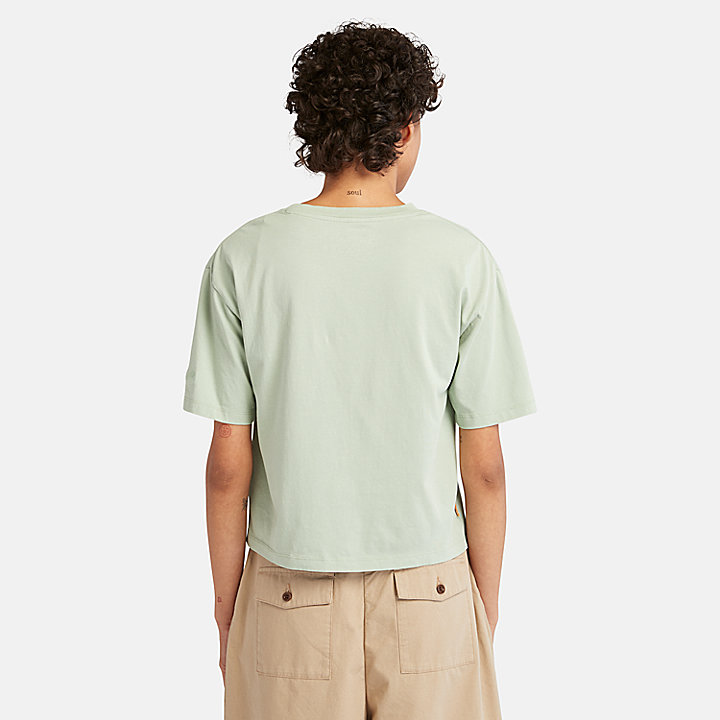 Camiseta con bolsillo para mujer en verde claro