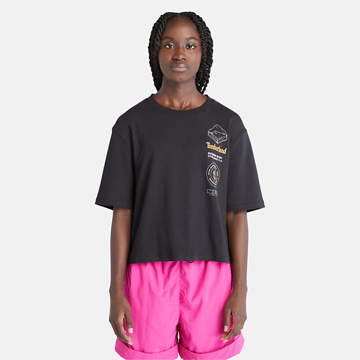 Camiseta gráfica TimberFresh™ para mujer en negro-