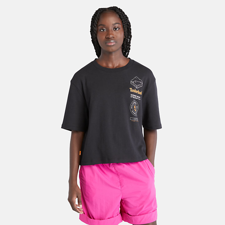 T-shirt Gráfica TimberFRESH™ para Mulher em preto-