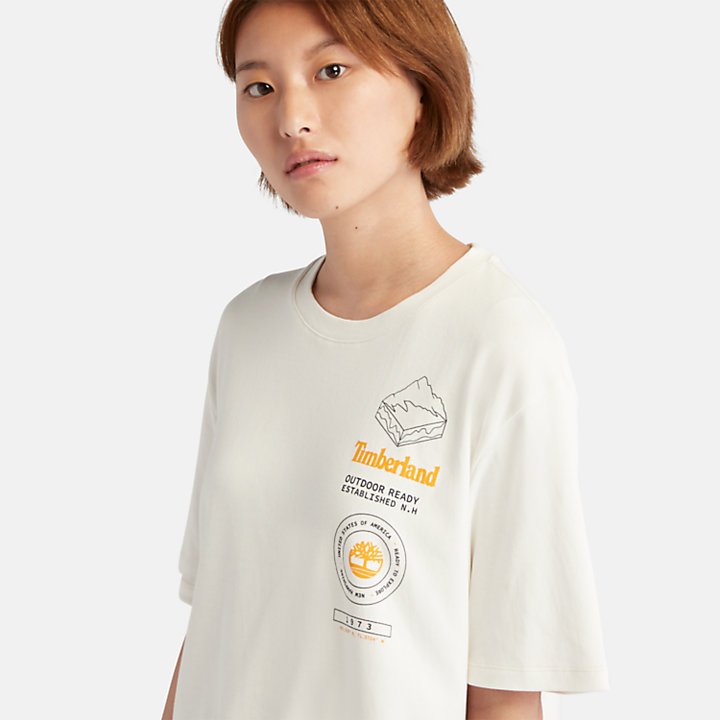 T-shirt Gráfica TimberFRESH™ para Mulher em branco-