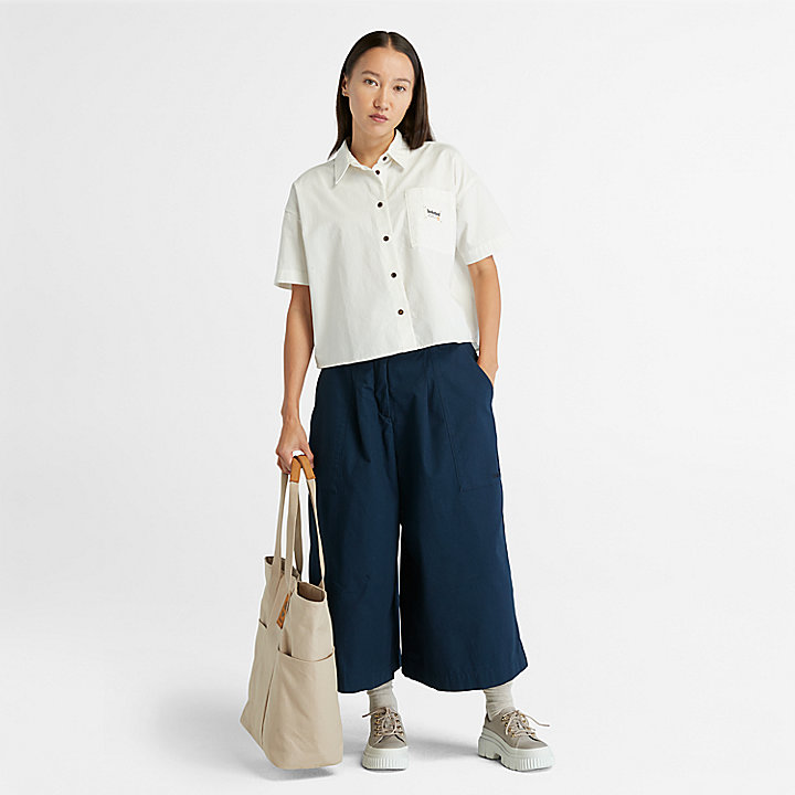 Culotte in werkkleding utility stijl voor dames in marineblauw