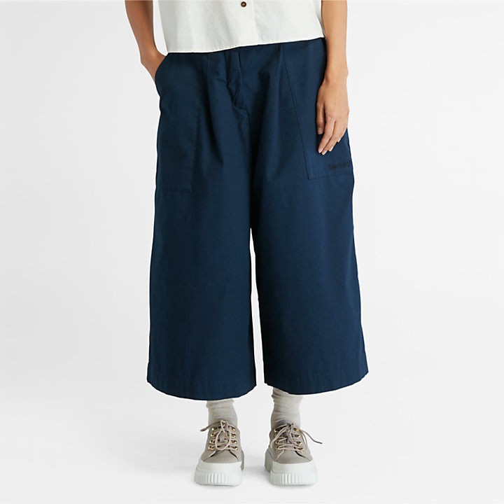 Jupe-culotte style utilitaire pour femme en bleu marine-