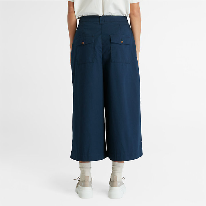 Culotte in werkkleding utility stijl voor dames in marineblauw-