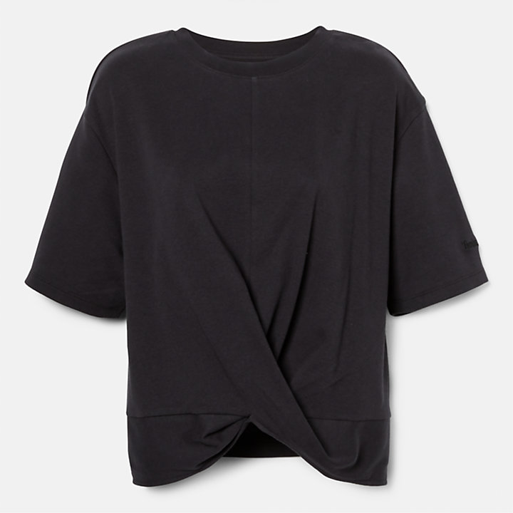 Camiseta drapeada TimberFRESH™ para mujer en negro-