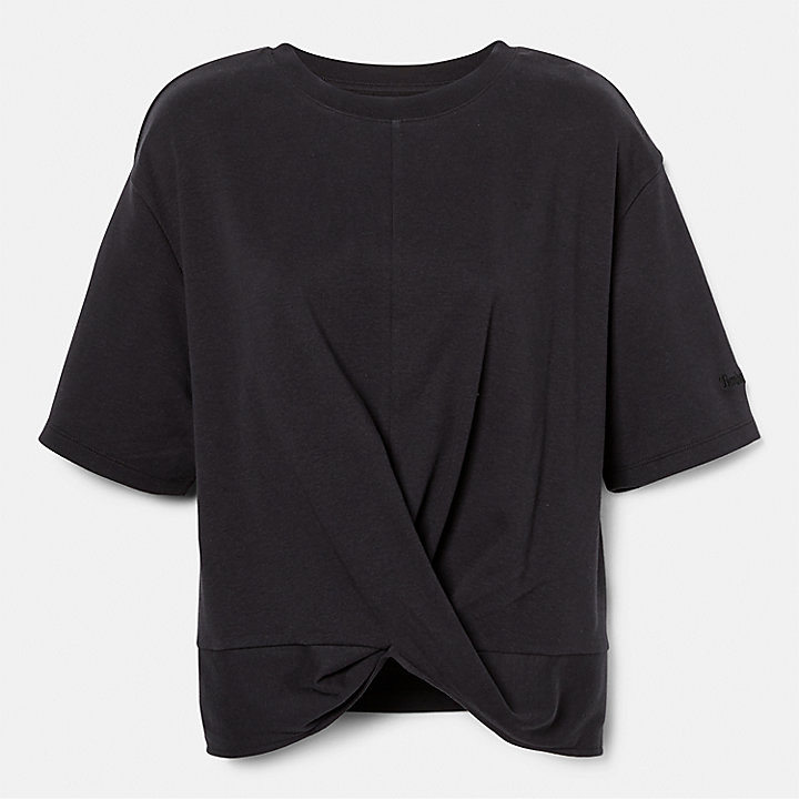 Gedrapeerd TimberFRESH™ T-shirt voor dames in zwart