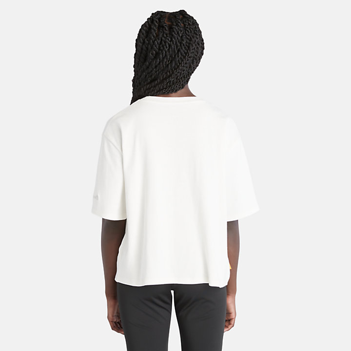 Camiseta drapeada TimberFRESH™ para mujer en blanco-