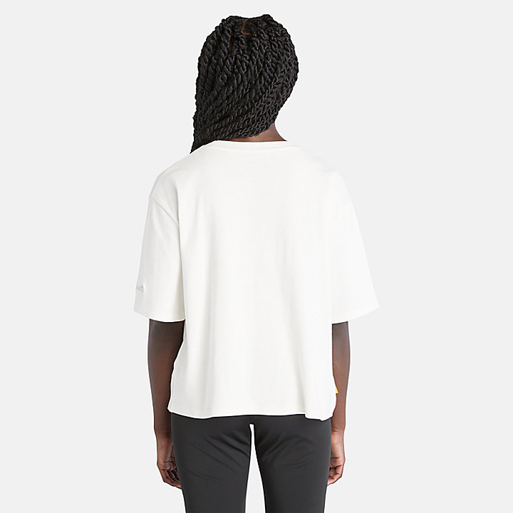 Camiseta drapeada TimberFRESH™ para mujer en blanco