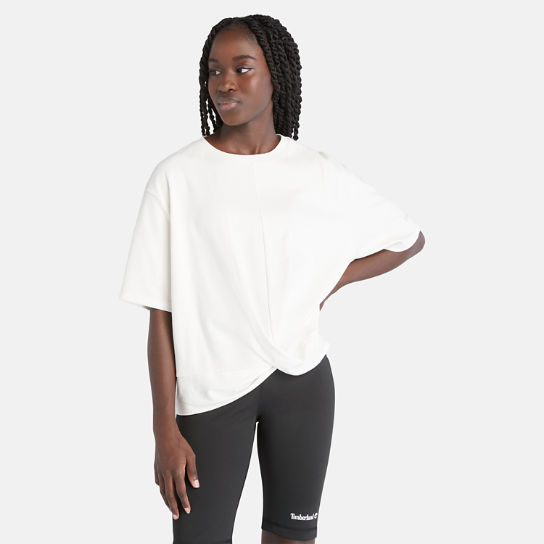 Gedrapeerd TimberFRESH™ T-shirt voor dames in wit | Timberland