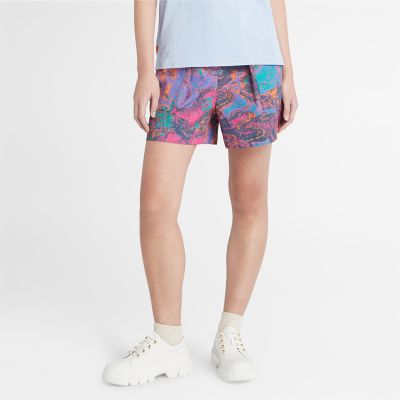 Timberland Psychedelic Printed Shorts For Women In Purple Purple