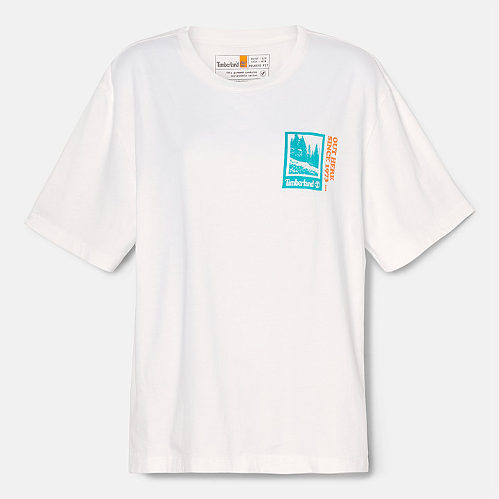 T-shirt Gráfica Out Here para Mulher em branco