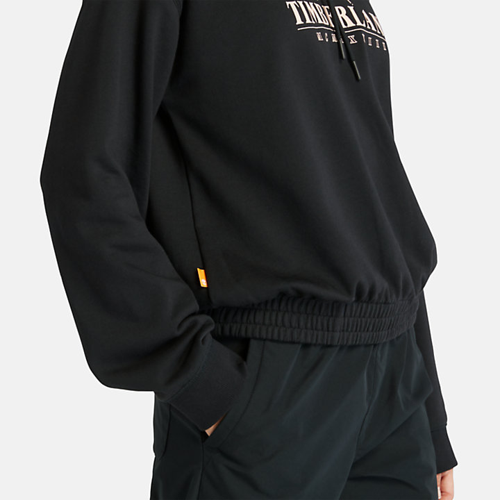 Sweat à capuche avec logo saisonnier pour femme en noir-