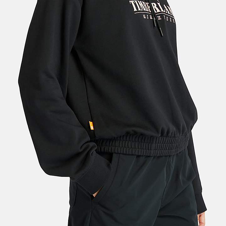 Sudadera con capucha y logotipo de temporada para mujer en negro