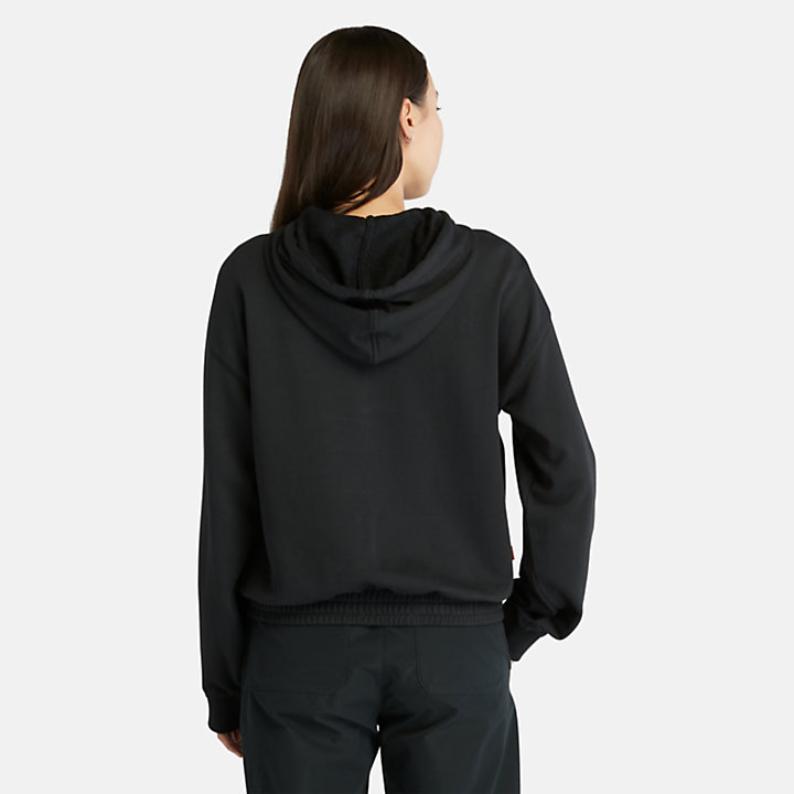 Sudadera con capucha y logotipo de temporada para mujer en negro-