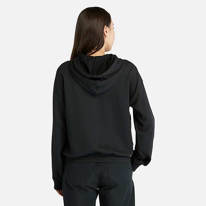 Sweat à capuche avec logo saisonnier pour femme en noir