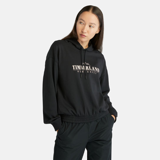 Sweat à capuche avec logo saisonnier pour femme en noir | Timberland