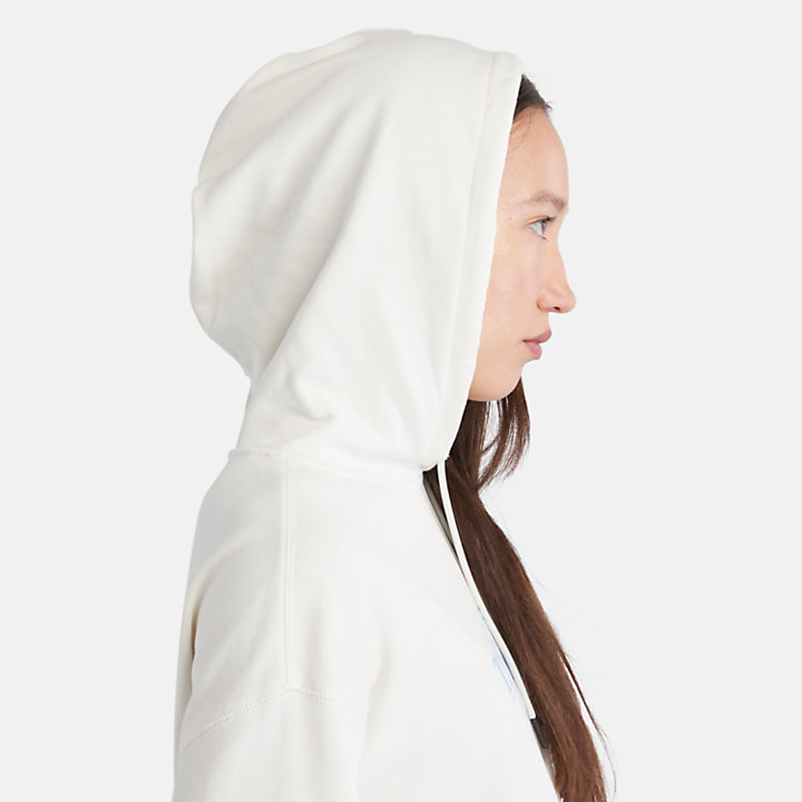 Sweat à capuche avec logo saisonnier pour femme en blanc-