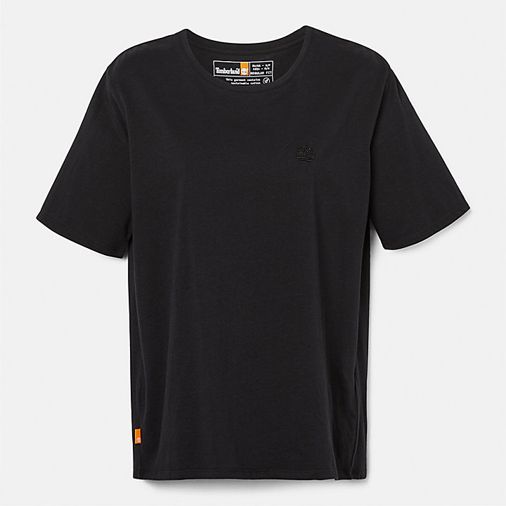 T-shirt con Logo Ricamato da Donna in colore nero