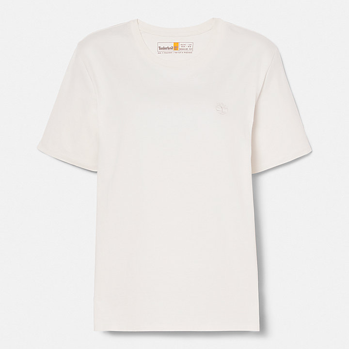 T-shirt com Logótipo Bordado para Mulher em branco