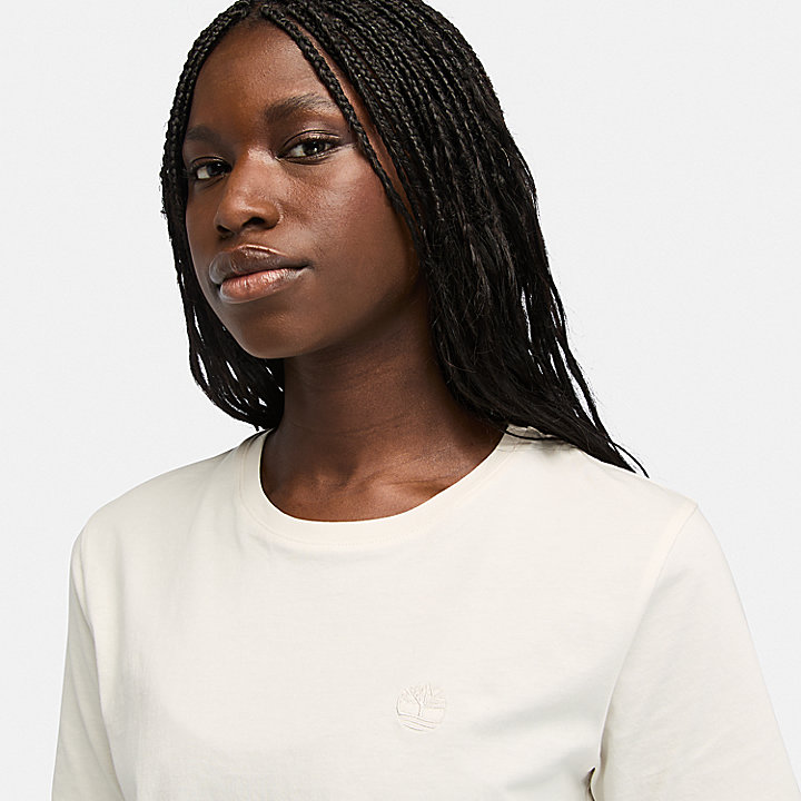 T-shirt avec logo brodé pour femme en blanc