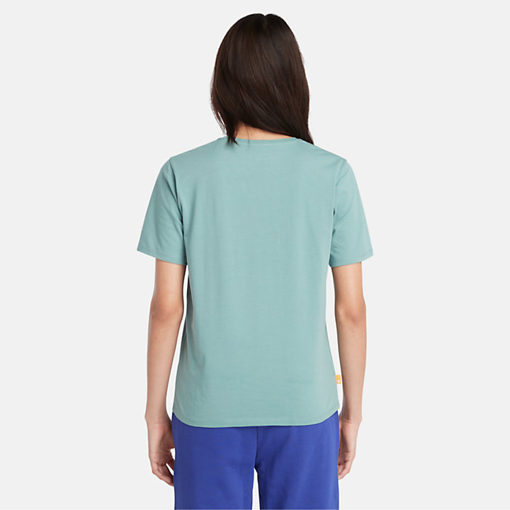 Exeter River T-shirt voor dames in groenblauw-
