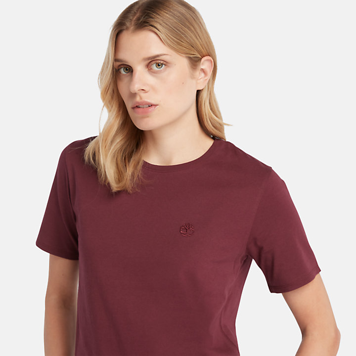 Exeter River T-Shirt for Women in Burgundy-