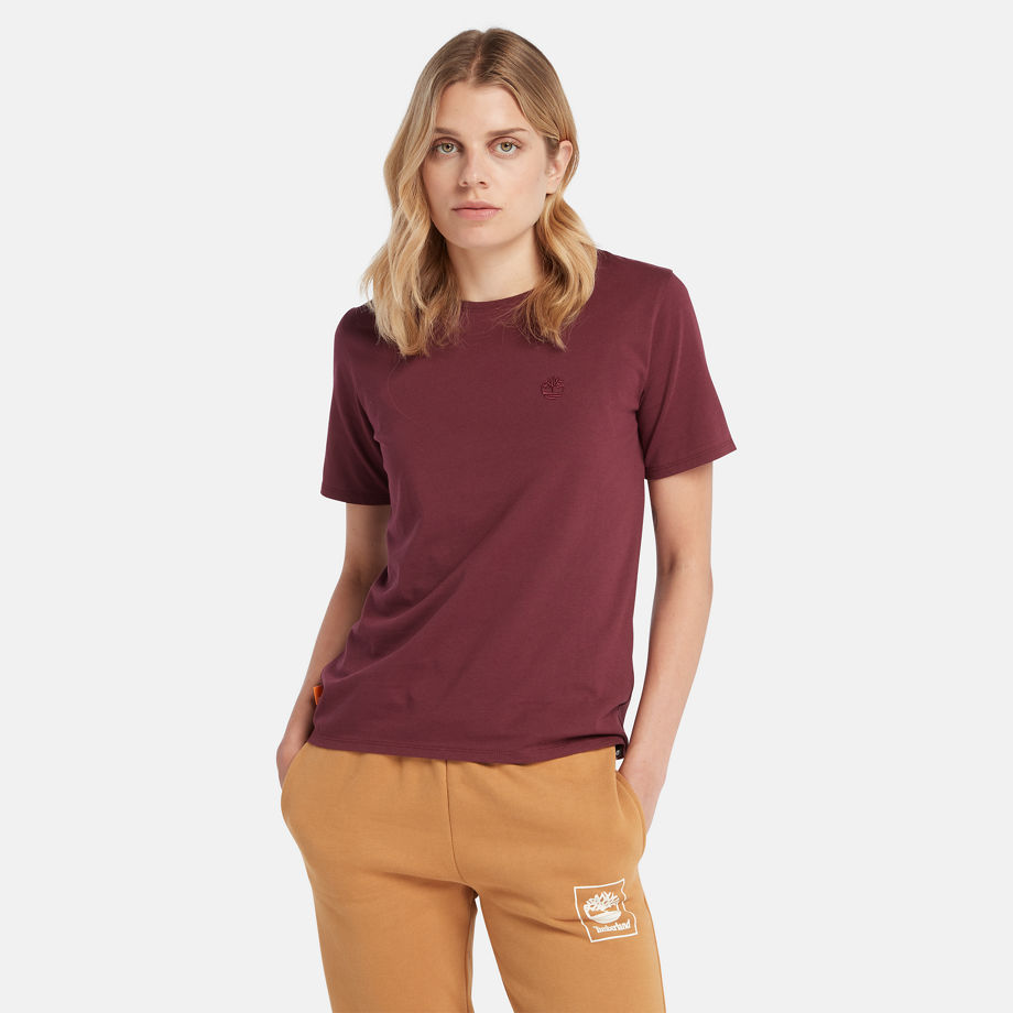 Timberland Exeter River T-shirt For Women In Burgundy Burgundy, Size XL
