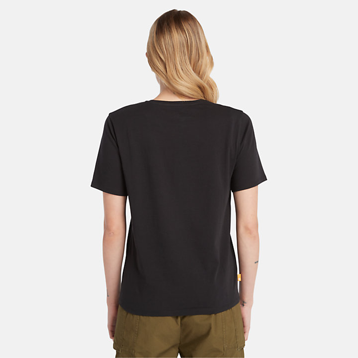 T-shirt Exeter River para Mulher em preto-