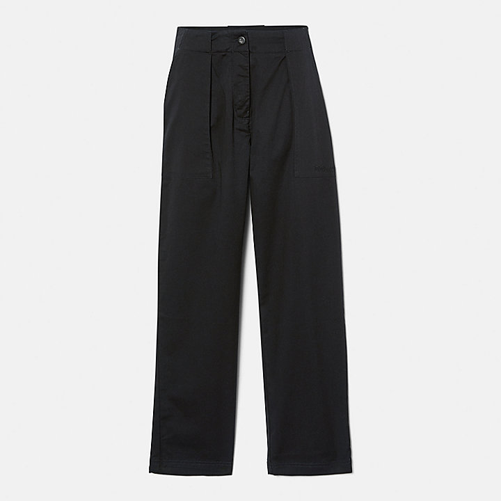 Geplooide broek in werkkledingstijl voor dames in zwart