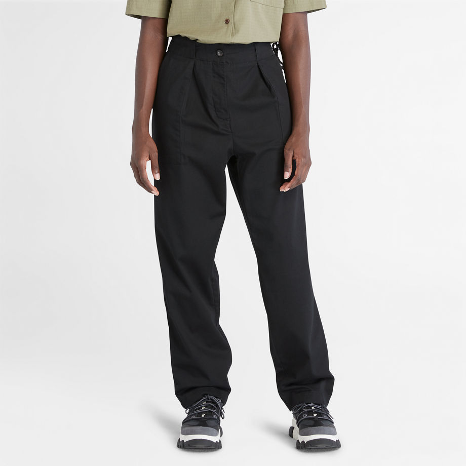 Timberland Pleated Workwear Trousers For Women In Black Black