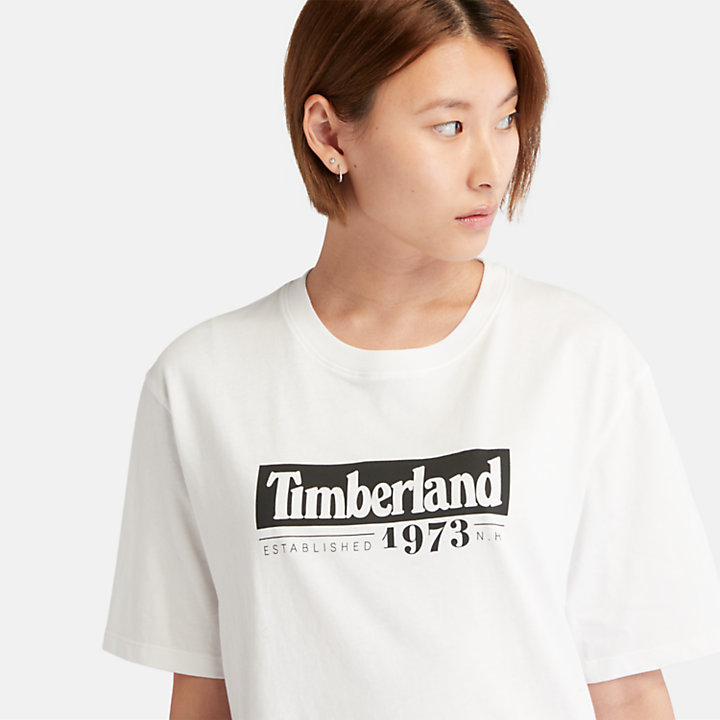 Seasonal T-Shirt mit Logo für Damen in Weiß-