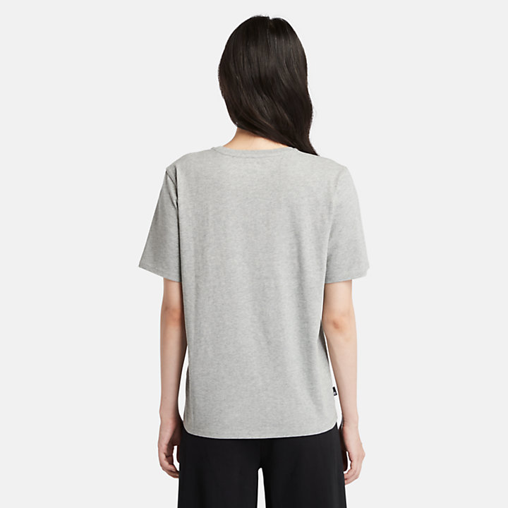 T-shirt met logo voor dames in grijs-