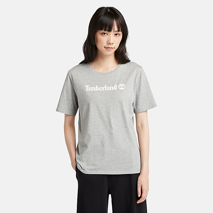 T-shirt met logo voor dames in grijs