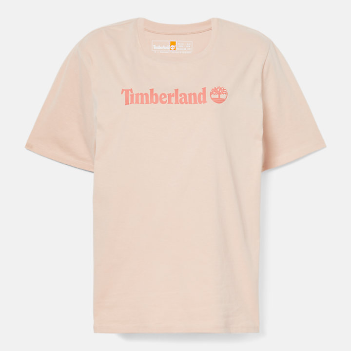 T-shirt met logo voor dames in roze-
