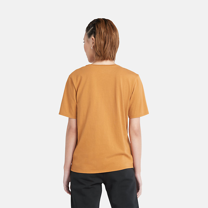T-shirt à logo pour femme en jaune foncé-