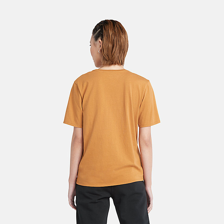T-shirt à logo pour femme en jaune foncé