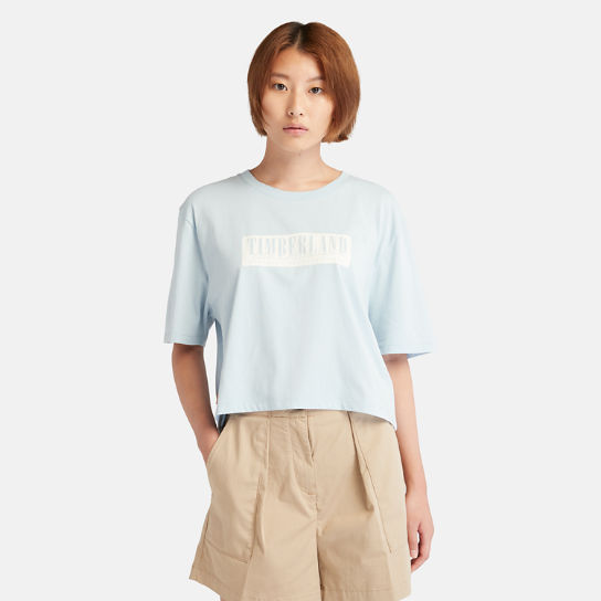 T-shirt décontracté à logo pour femme en bleu clair | Timberland